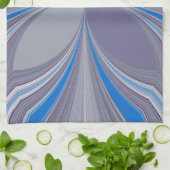 Blauwe Ash Grijs Polka Dot Texture Art Print Theedoek (Gevouwen)