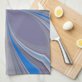 Blauwe Ash Grijs Polka Dot Texture Art Print Theedoek (Quarter Fold)