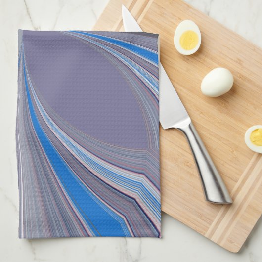 Blauwe Ash Grijs Polka Dot Texture Art Print Theedoek (Quarter Fold)