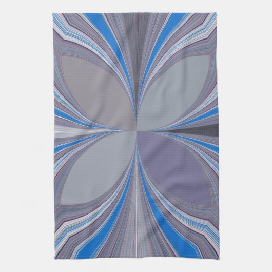 Blauwe Ash Grijs Polka Dot Texture Art Print Theedoek (Verticaal)