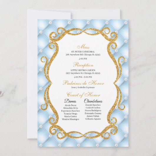 Blauwe Assepoester Glas Schoen Prinses Quinceanera Kaart (Achterkant)