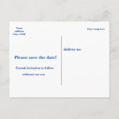 Blauwe Assepoester Koets Feest Uitnodiging Ansicht (Achterkant)