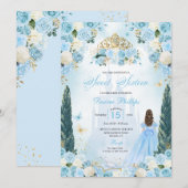 Blauwe Assepoester Sprookje Prinses Zoet Zestien Kaart (Voorkant / Achterkant)