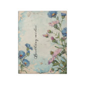 Blauwe Aster Geboorte Bloem September Bloemen Lijs Notitieblok (Linkerzijde)