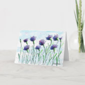 Blauwe Asters, Bloemen Waterverf Art Kaart (Voorkant)