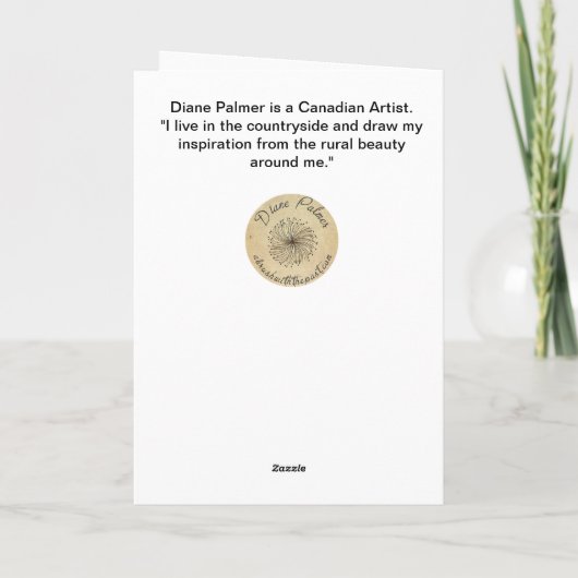 Blauwe Asters, Bloemen Waterverf Art Kaart (Achterkant)