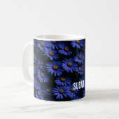 Blauwe Asters Bloempatroon  Koffiemok (Voorkant links)