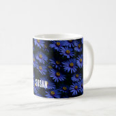 Blauwe Asters patroon Koffiemok (Voorkant rechts)