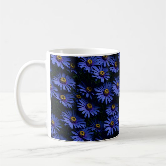 Blauwe Asters patroon Koffiemok (Links)