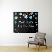 Blauwe astronaut buitenruimte verjaardag achtergro wandkleed (In Situ (horizontaal))