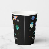 Blauwe astronaut buitenruimtevaart papieren bekers (Rechts)