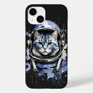 Blauwe Astronaut Kat Splash Ontwerp Case-Mate iPhone 14 Hoesje