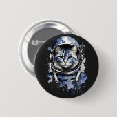 Blauwe Astronaut Kat Splash Ontwerp Ronde Button 5,7 Cm (Voorkant /achterkant)