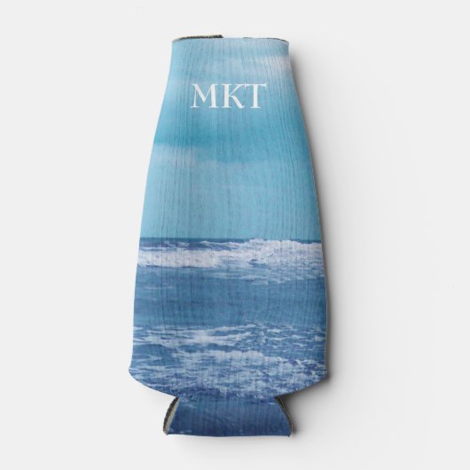 Blauwe Atlantische oceaangolven wolken hemelfoto Flesjeskoeler (Voorkant)