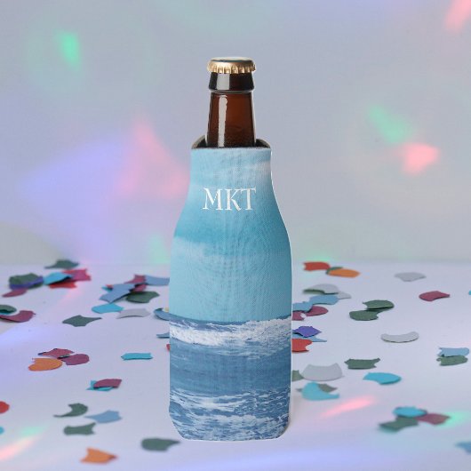 Blauwe Atlantische oceaangolven wolken hemelfoto Flesjeskoeler