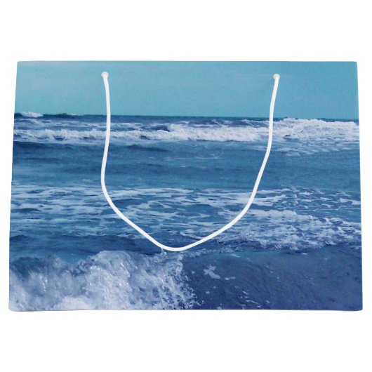 Blauwe Atlantische oceaangolven wolken hemelfoto Groot Cadeauzakje (Voorkant)