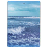 Blauwe Atlantische oceaangolven wolken hemelfoto Klembord (Achterkant)