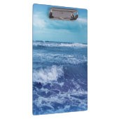Blauwe Atlantische oceaangolven wolken hemelfoto Klembord (Rechts)