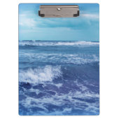 Blauwe Atlantische oceaangolven wolken hemelfoto Klembord (Voorkant)