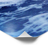 Blauwe Atlantische oceaangolven wolken hemelfoto Poster (Hoek)