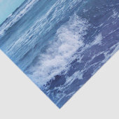 Blauwe Atlantische oceaangolven wolken hemelfoto Tissuepapier (Detail)