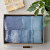 Blauwe Atlantische oceaangolven wolken hemelfoto Tissuepapier (Geschenk)