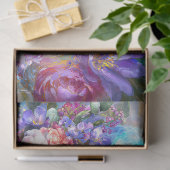 Blauwe Australische papegaai met Floral Crown Deco Tissuepapier (Geschenk)