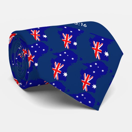 Blauwe AUSTRALISCHE VLAG Stropdas (Opgerold)