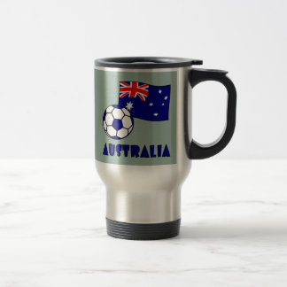 Blauwe Australische voetbalbal vlag groene achterg Reisbeker