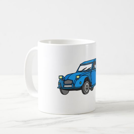 Blauwe auto (2CV) Koffiemok (Voorkant links)