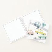 Blauwe Auto Ballonnen Witte Jongen Baby shower Notitieboek (Binnen)