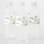 Blauwe Auto Ballonnen Witte Jongen Baby shower Waterfles Etiket (Flessen)