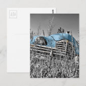 blauwe auto briefkaart (Voorkant / Achterkant)