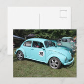 Blauwe auto briefkaart (Voorkant / Achterkant)