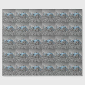 blauwe auto cadeaupapier (Vlak)