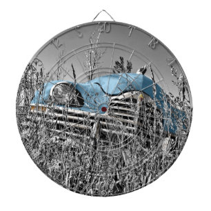 blauwe auto dartbord
