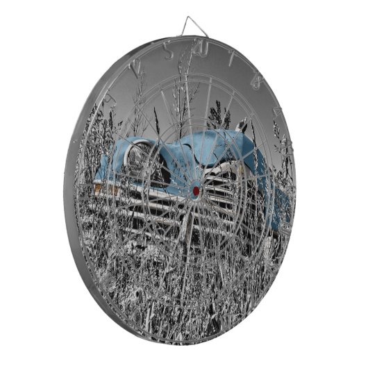  blauwe auto dartbord (Voorkant Links)