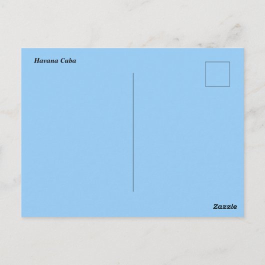 Blauwe auto in Havana Cuba Briefkaart (Achterkant)