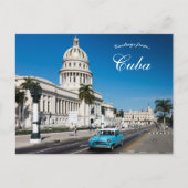 Blauwe auto in Havana Cuba Briefkaart (Voorkant)