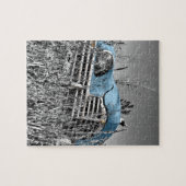  blauwe auto legpuzzel (Horizontaal)
