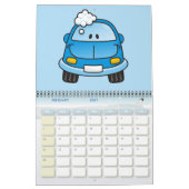 Blauwe auto met bellen kalender (Feb 2027)