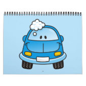 Blauwe auto met bellen kalender (Hoes)