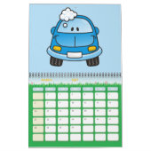 Blauwe auto met bellen kalender (Mar 2027)