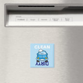 Blauwe auto met bellen magneet (Insitu (Vaatwasser))