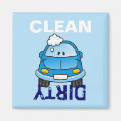 Blauwe auto met bellen magneet (Voorkant)