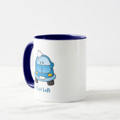 Blauwe auto met belletjes mok (Voorkant links)