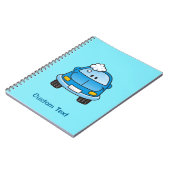 Blauwe auto met belletjes notitieboek (Linkerzijde)
