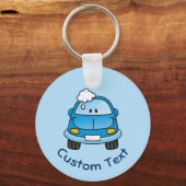 Blauwe auto met belletjes Sleutelhanger (Voorkant)