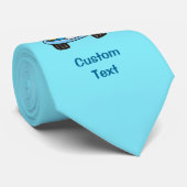 Blauwe auto met belletjes stropdas (Opgerold)