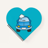 Blauwe auto met bubbels notitieboek (Voorkant)